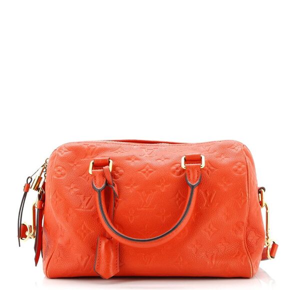 Louis Vuitton Handbags - Louis Vuitton Speedy Bandouliere Bag Monogram Empreinte Leather 25 Orange
